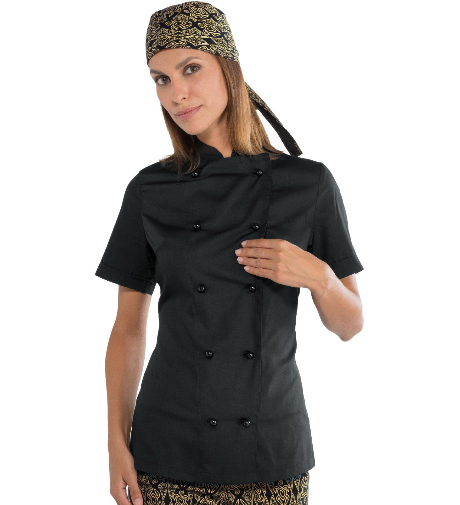 Veste de cuisine Femme Manches Courtes à boutons - Uniformes Riviera