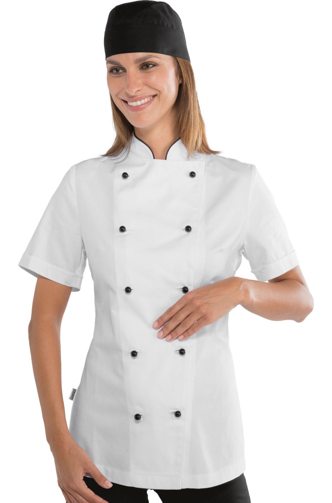 Veste de cuisine Femme Manches Courtes à boutons - Uniformes Riviera