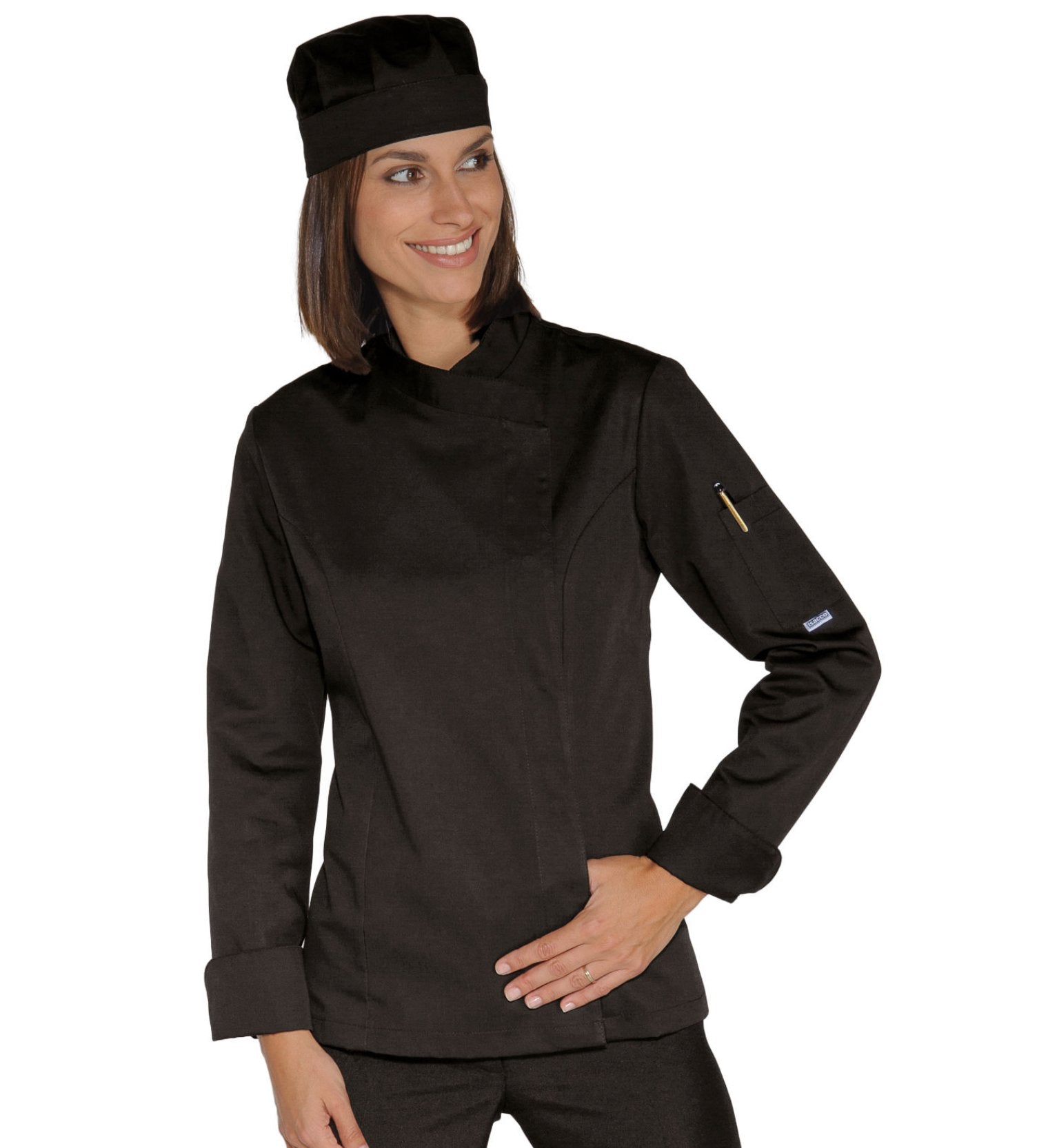 Veste de Cuisine Femme manches courtes avec Bouton Pression - Uniformes Riviera