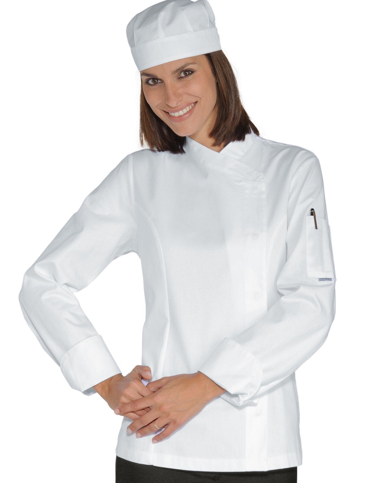 Veste de Cuisine Femme manches longues avec Bouton Pression - Uniformes Riviera