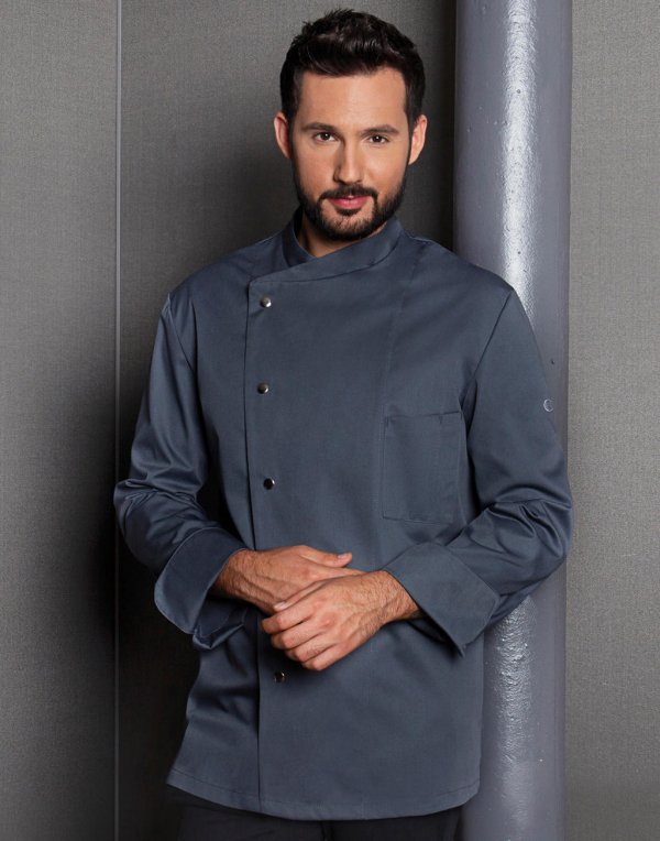 Veste de Cuisine Homme Manches Longues avec bouton pression - Uniformes Riviera